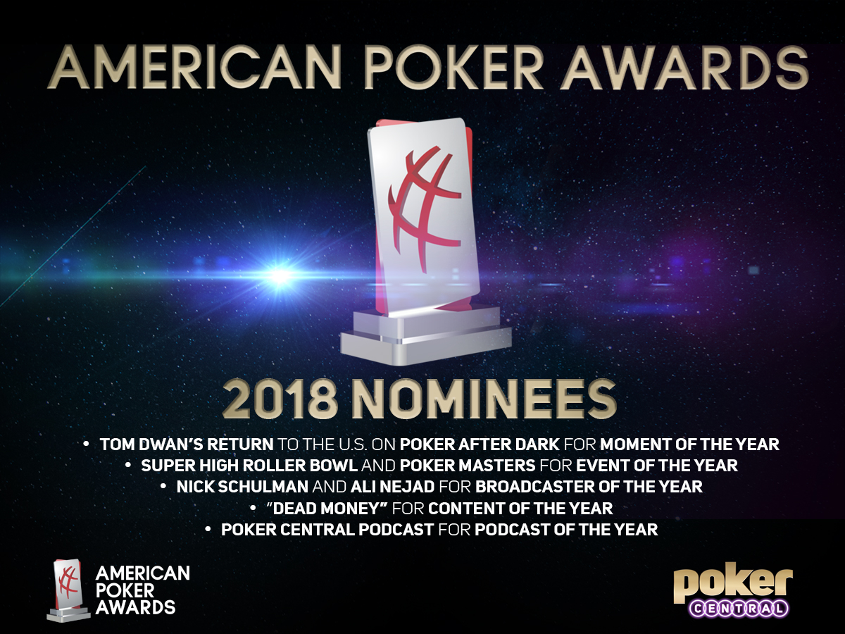 The 2018 American Poker Award nominees at Poker Central.