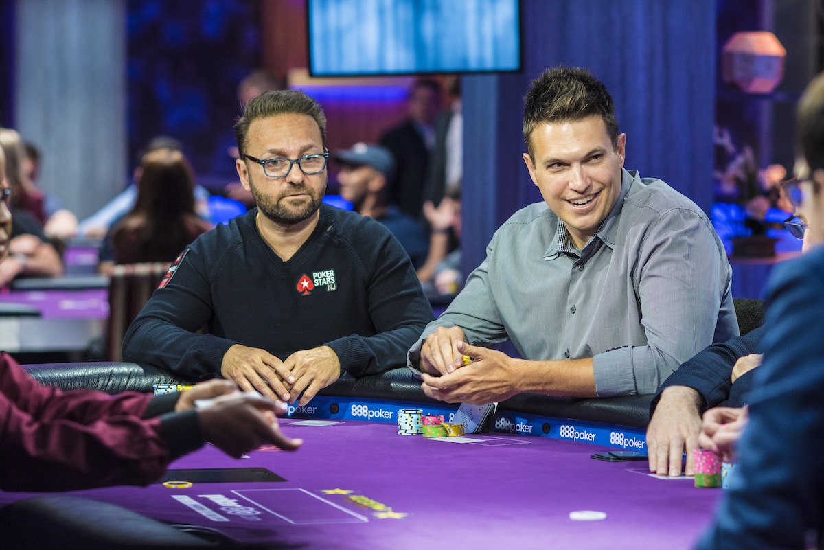 Daniel Negreanu and Doug Polk during the 2018 Super High Roller Bowl