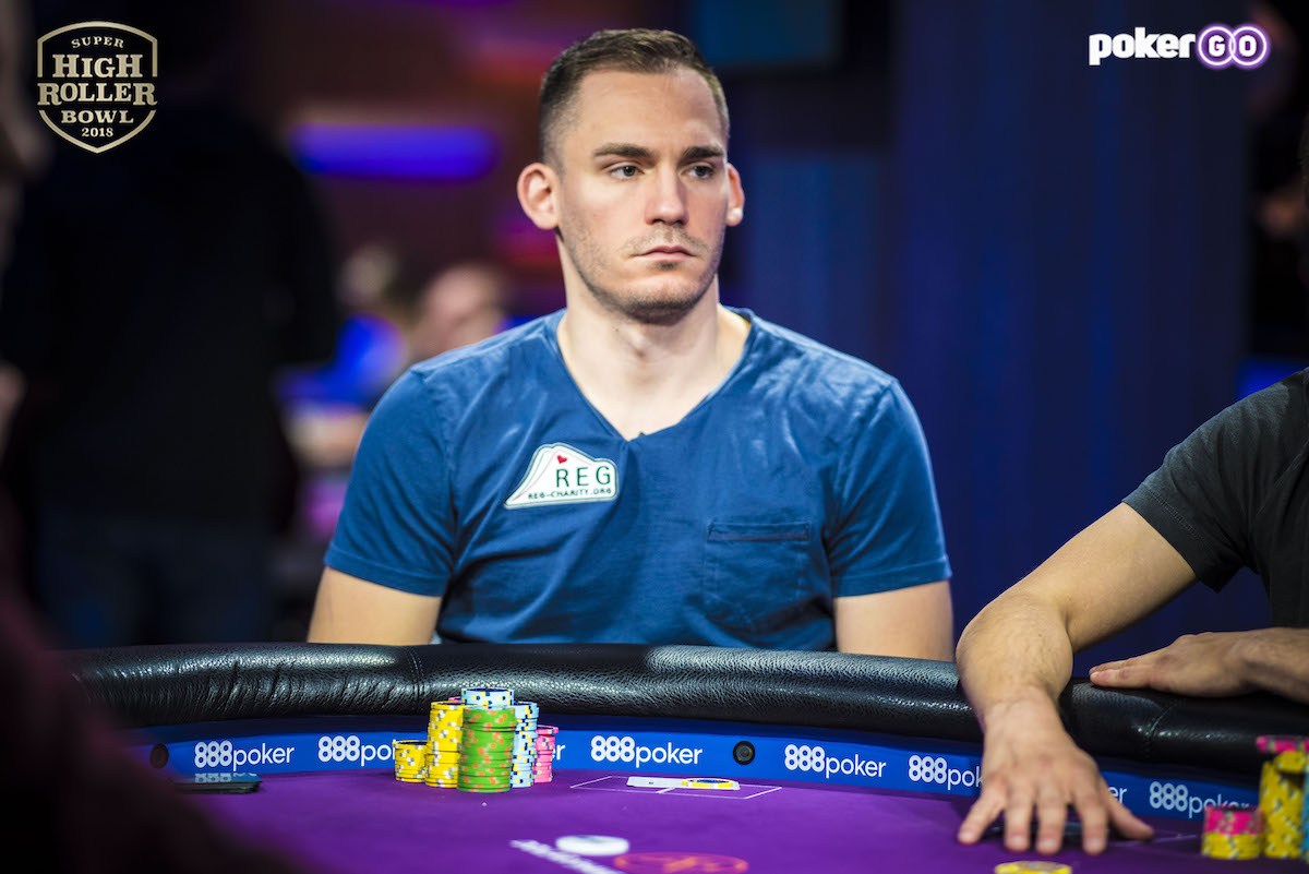 Justin Bonomo has the chip lead with 14 players remaining in the 2018 Super High Roller Bowl