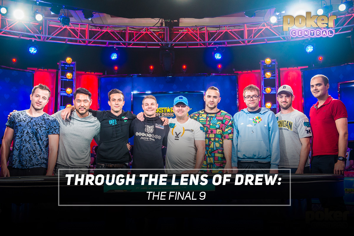 The 2018 WSOP Main Event final table: Artem Metalidi, John Cynn, Alex Lynskey, Tony Miles, Nicolas Manion, Aram Zobian, Michael Dyer, Joe Cada and Antoine Labat.