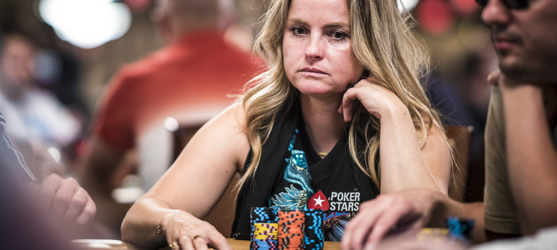 Fatima Moreira de Melo in action during Day 2C of the 2018 WSOP Main Event.