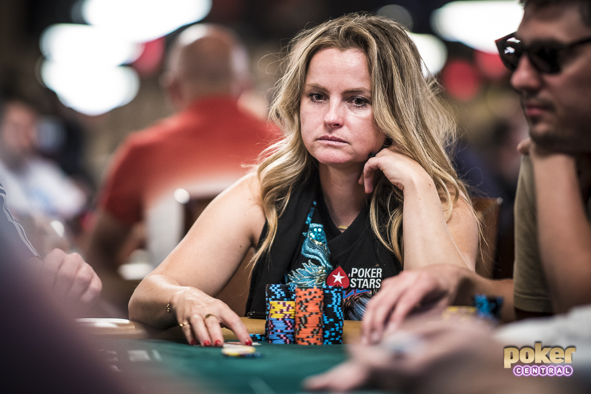 Fatima Moreira de Melo in action during Day 2C of the 2018 WSOP Main Event.