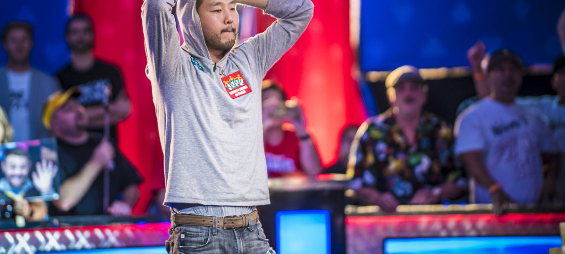 John Cynn in disbelief after winning the 2018 WSOP Main Event.