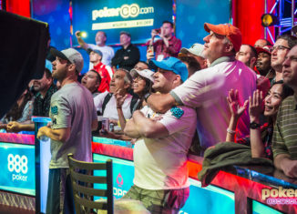 Nicolas Manion caught lightning to take the Main Event chip lead (Photo: Poker Central)