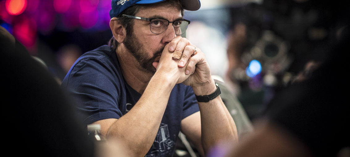 A focused Ray Romano during Day 2 of the 2018 WSOP Main Event.