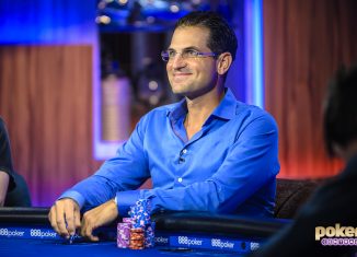 Brandon Adams in action during the 2019 US Poker Open.