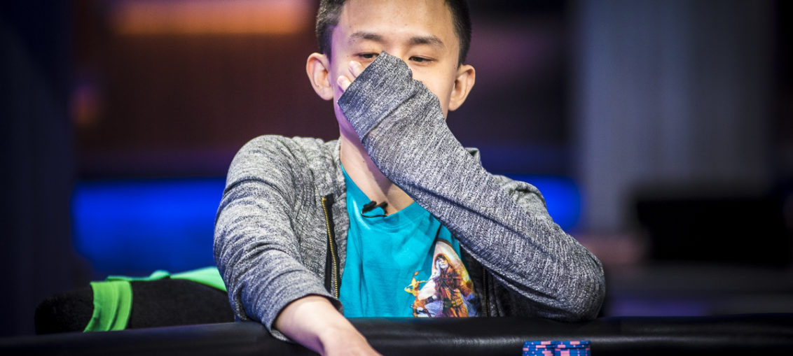 Ben Yu hides any potential tells from his opponents at the final table of Poker Masters Event #4.