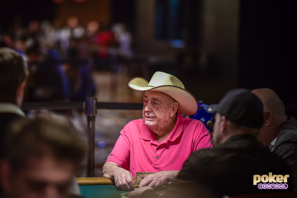 Doyle Brunson in action during the 2018 World Series of Poker.