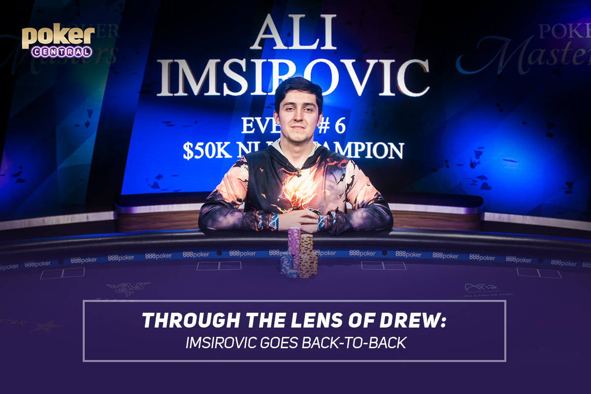 It seems like it was just yesterday I was posting photos of Ali Imsirovic after taking down his first Poker Masters event, for a career best score...Oh wait it was! Yet here we are again, fresh off the Event 6 final table, the headlines remain the same. Ali Imsirovic wins for a career best score worht $799,000. Not only has Imsirovic taken home a pile of cash the last 48 hours, he now also leads the race for the Purple Jacket.