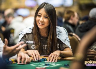 Maria Ho in action during the 2018 World Series of Poker.