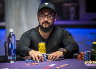 Ryan Tosoc in action during the $10,000 Short Deck event at the 2018 Poker Masters.