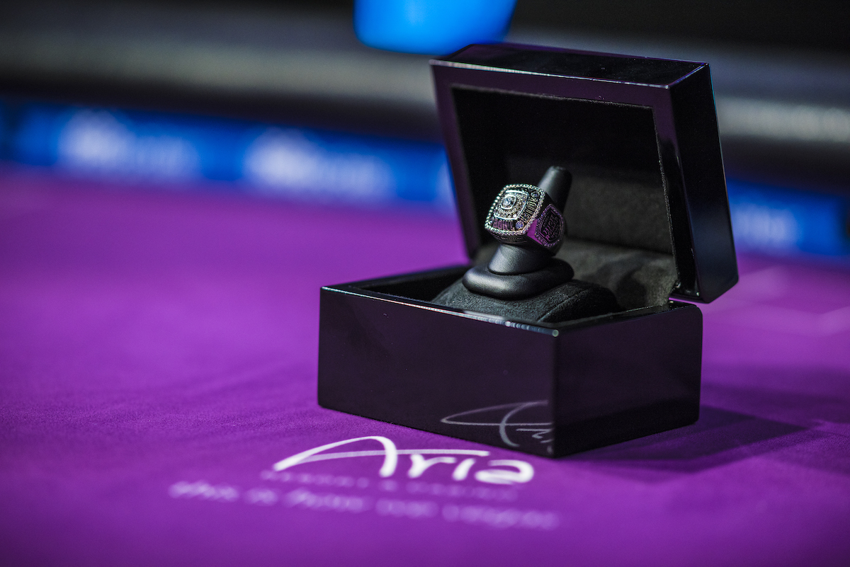 Back in May, Justin Bonomo won the Super High Roller Bowl and took home this championship ring.