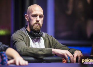 Stephen Chidwick in action during the $100,000 No Limit Hold'em event at the 2018 Poker Masters.