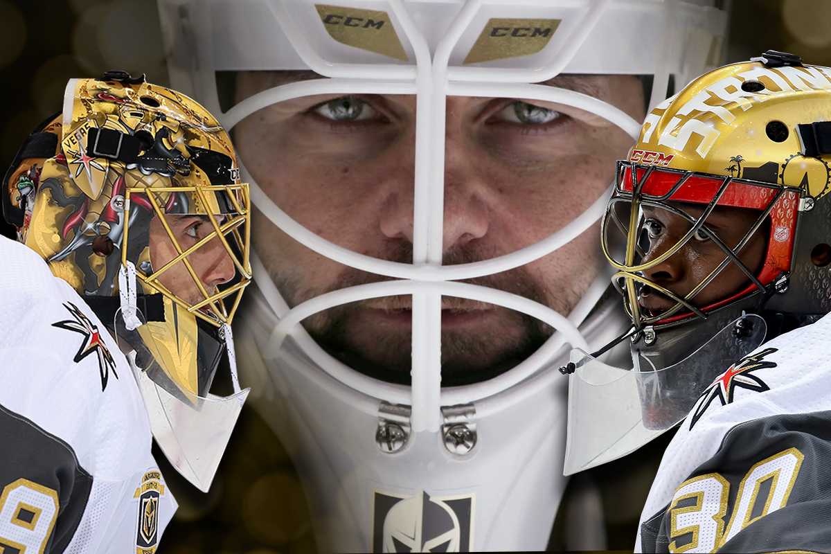 Marc-Andre Fleury and Malcolm Subban with Daniel Negreanu in the middle looking to make his NHL debut.